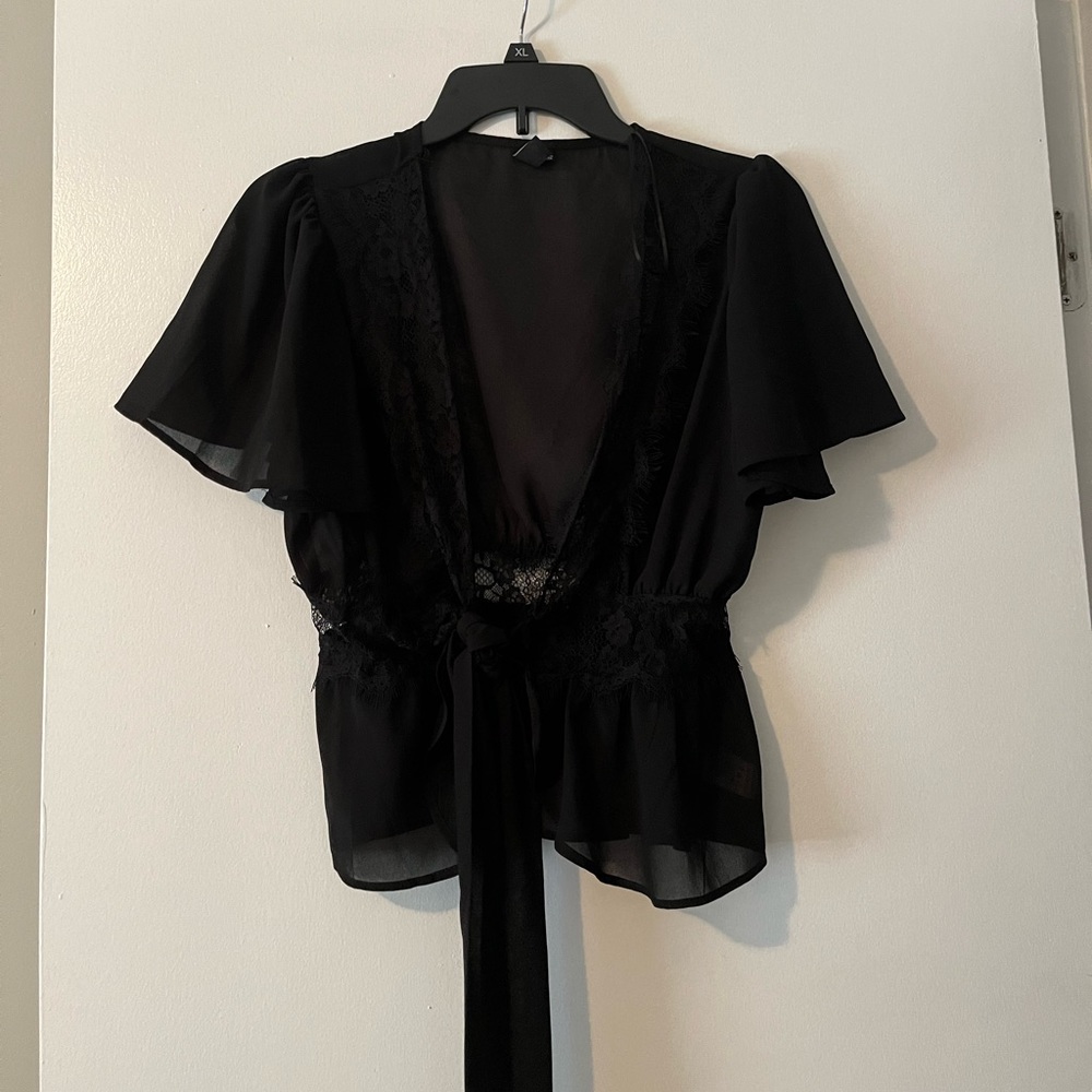 black lace kimono